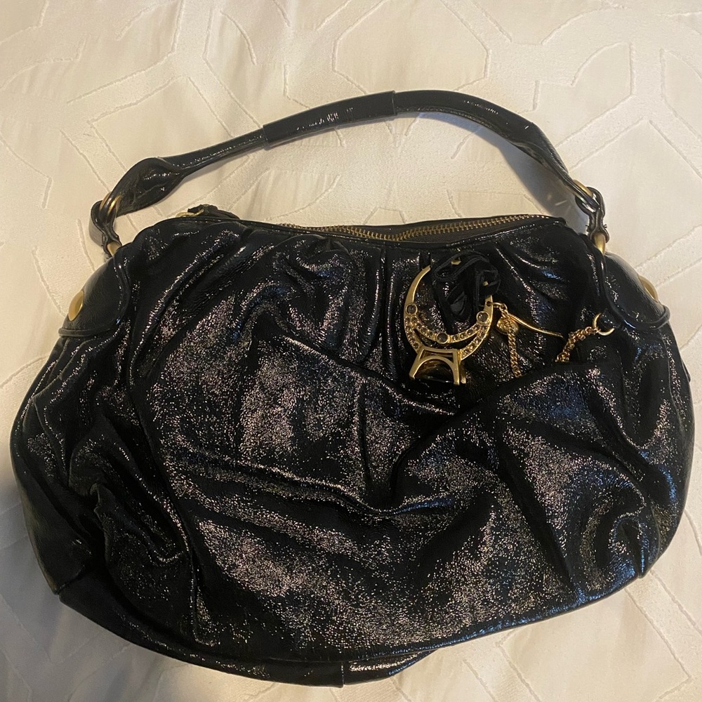 Juicy Couture Black Purse with Black Jewel Ring Charm